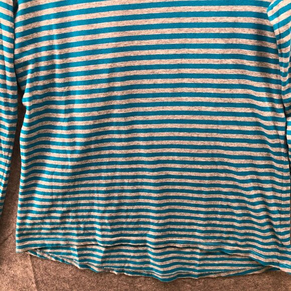 Lacoste Blue and Gray Striped Long Sleeve Tee - Picture 4 of 10
